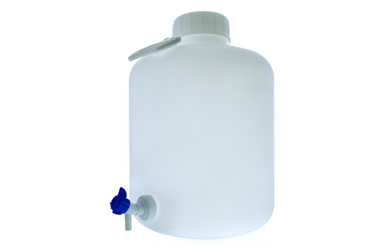 Bottle Wide Mouth, with Cock, Polyethylene (PE)