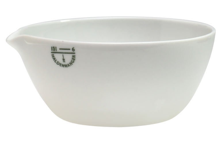 Evaporating Basin, French shape, Flat Bottom, with Spout, Glazed