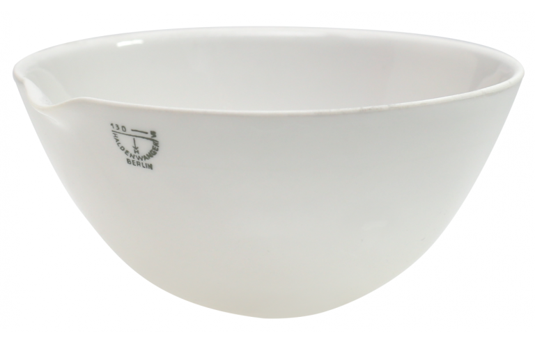 Evaporating Basin, French shape, with Spout, Glazed