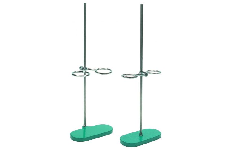 Filtering Stand, Cast Iron with Cromed Iron Rod and Polished Brass Rings